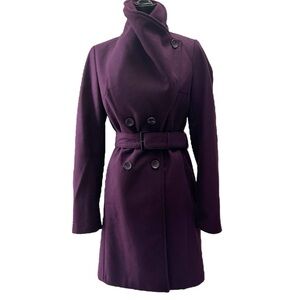 Ricki’s Women's Double-Breasted Wrap Coat Belted Purple Size XS